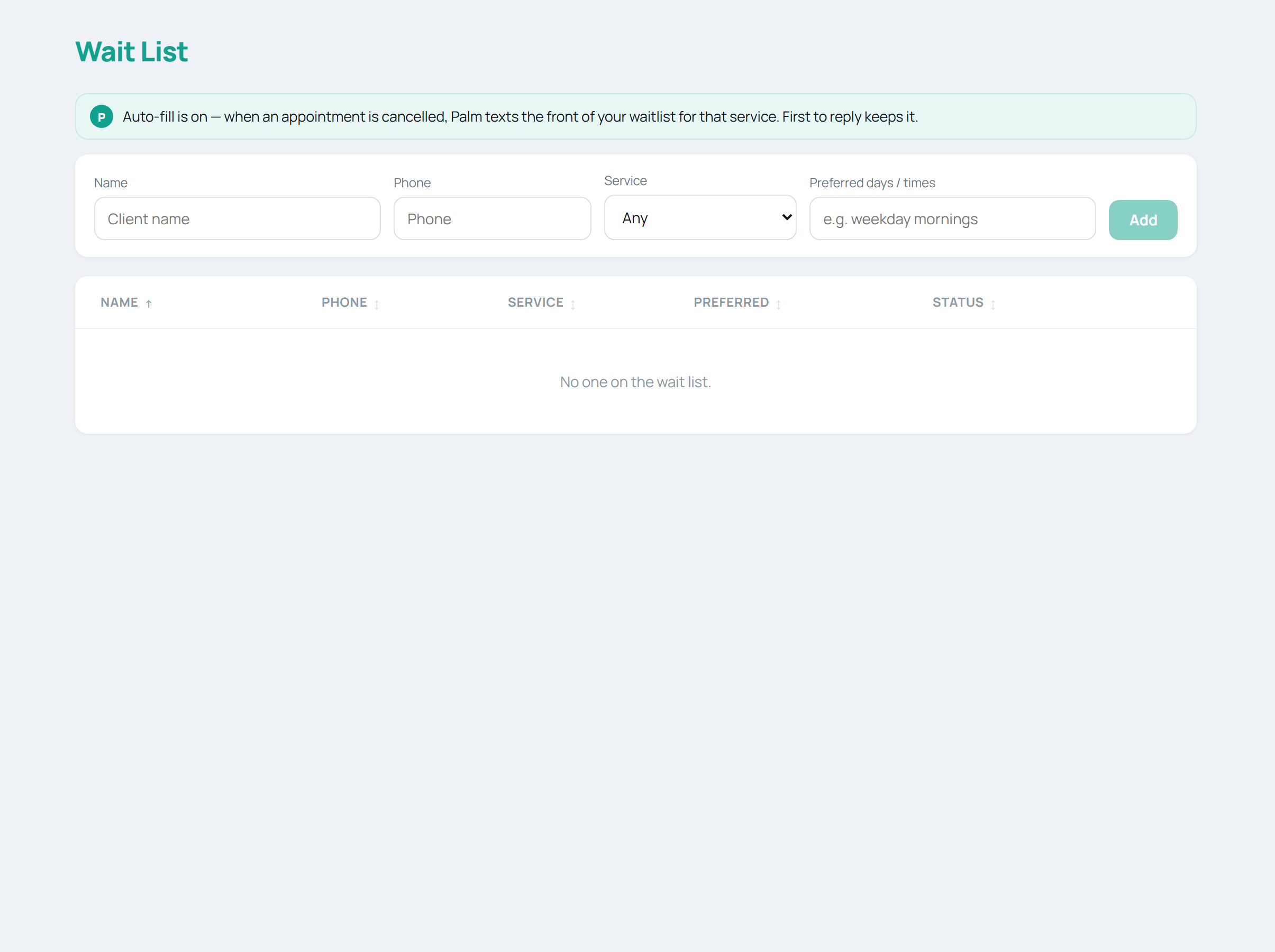 The waitlist